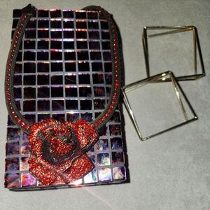 Elegant Mosaic Jewlery box with Rose Accent and gold bangles